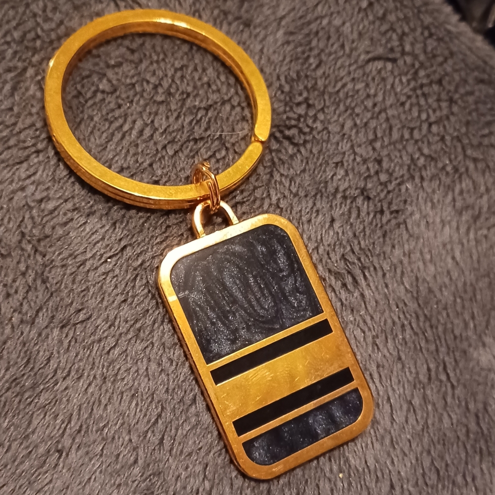 Personalized Stone and Gold keychain